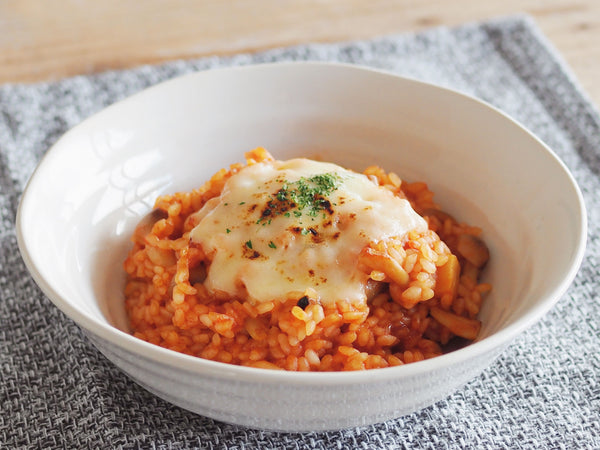手軽に本格イタリアン！きのことチーズのトマトリゾット